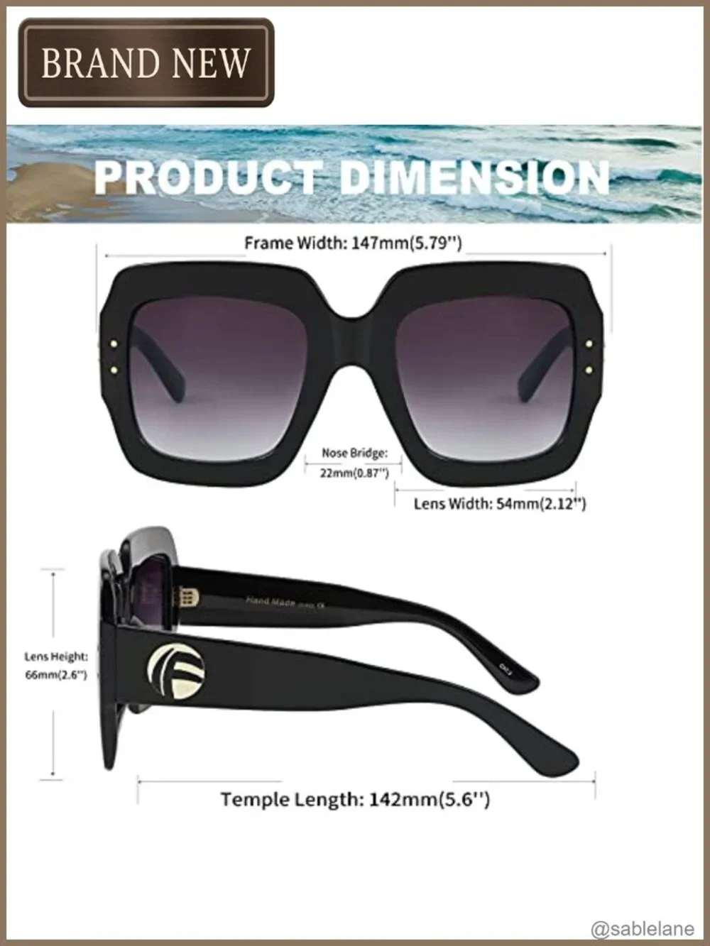 Retro Oversized Square Sunglasses for Women UV Protection Stylish Shades
